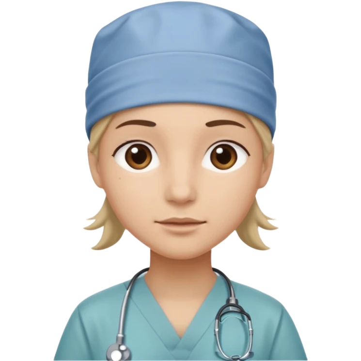 not smiling doctor with scrub cap emoji