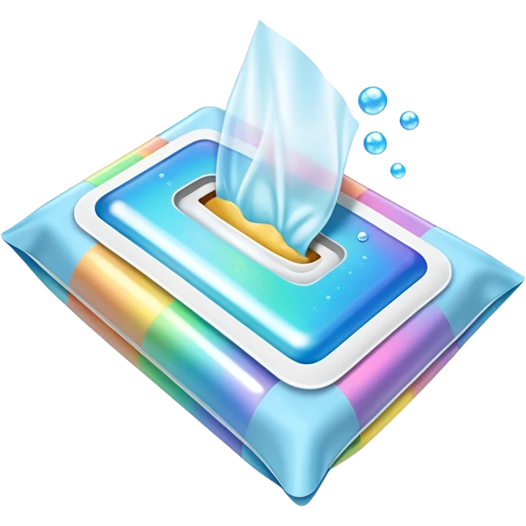 Bubble tissue wipes packaging with bubbles everywhere  emoji