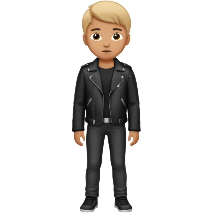 Boy in leather jocket, full body, different color leather jocket, close up emoji