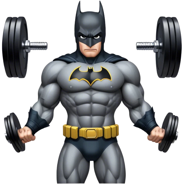 Batman with dumbell emoji