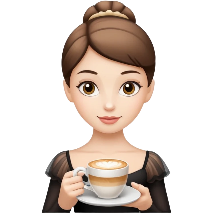 ballerina holding a cappuccino emoji