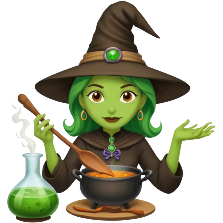 green witch cooking potion emoji