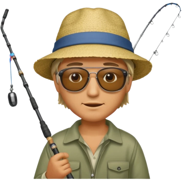 a man holding a fishing rod emoji