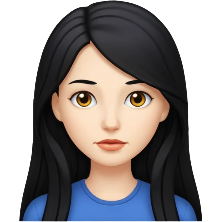 Mujer blanca pelo largo negro coceethe emoji