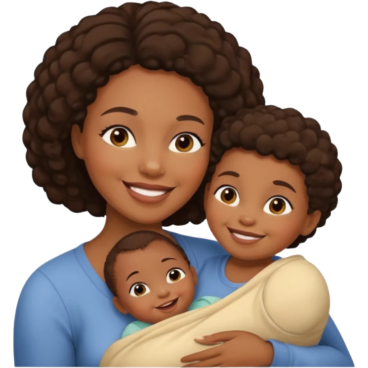 a black mother and her baby emoji