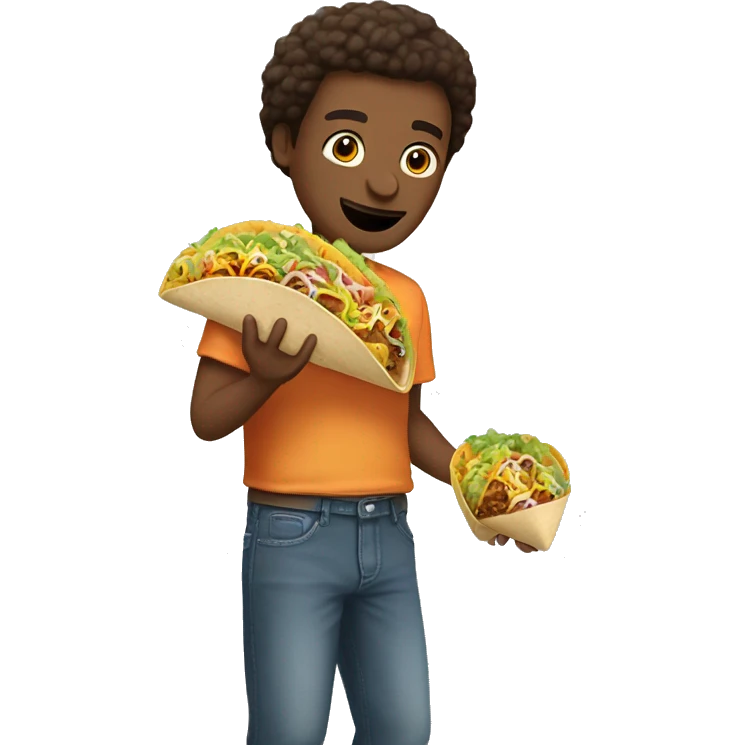 Someone loading holding a taco ￼ emoji