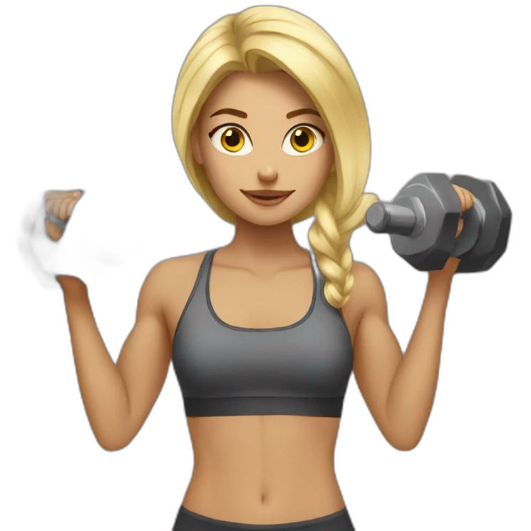 Strong blond girl workout emoji