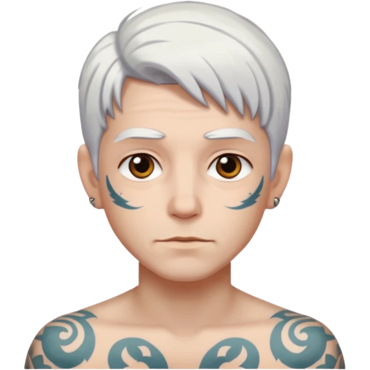white haired tattooed emoji
