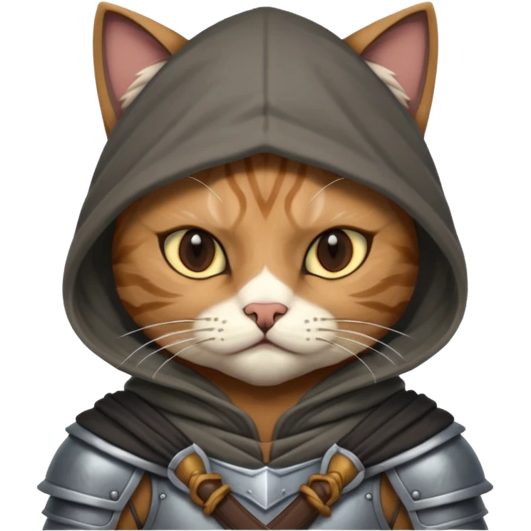 cat warrior with hood emoji