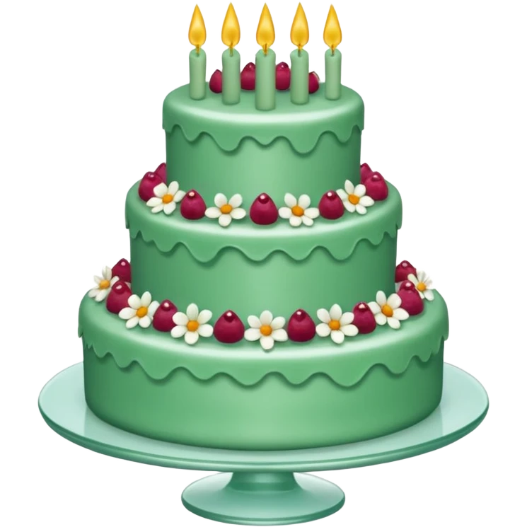 Gâteau 3 étages glaçage vert emoji