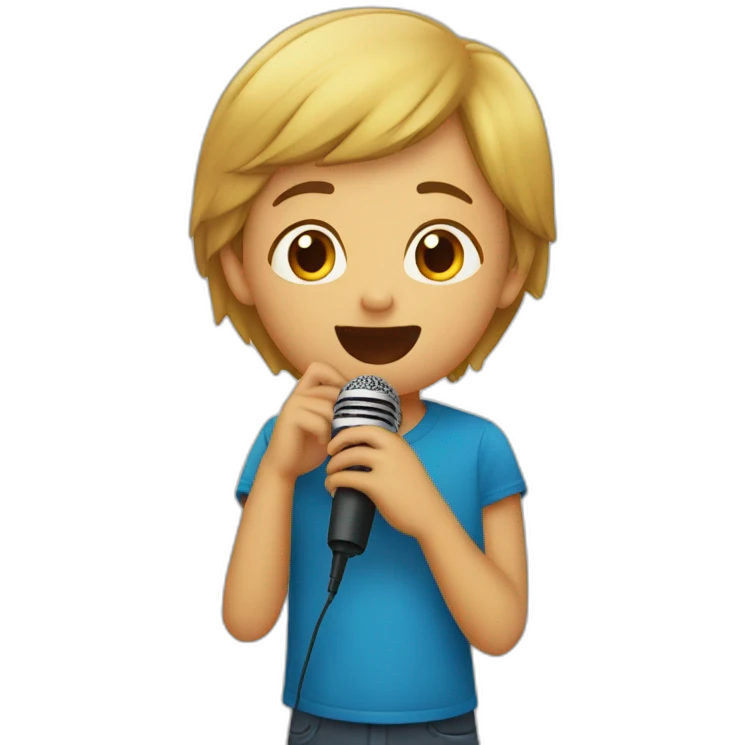 Niños cantando  emoji