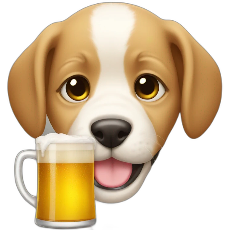 puppy drinking beer emoji