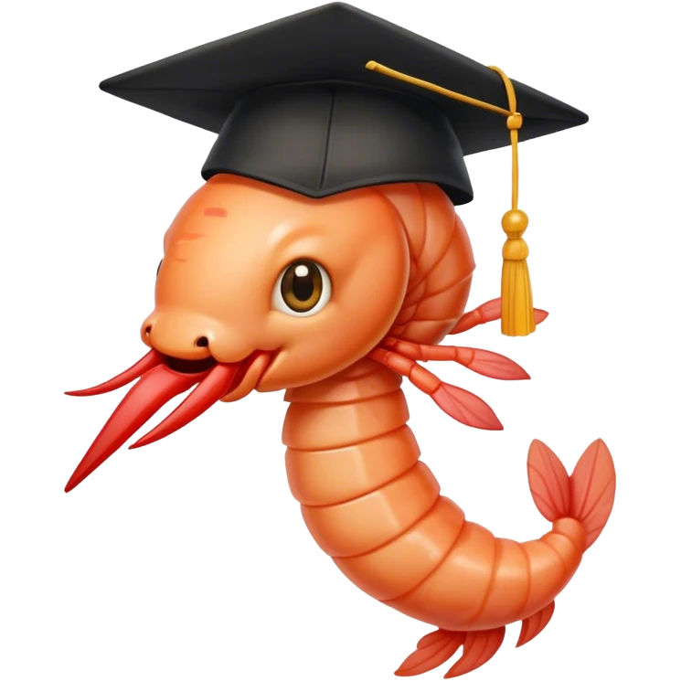 shrimp with phd hat emoji