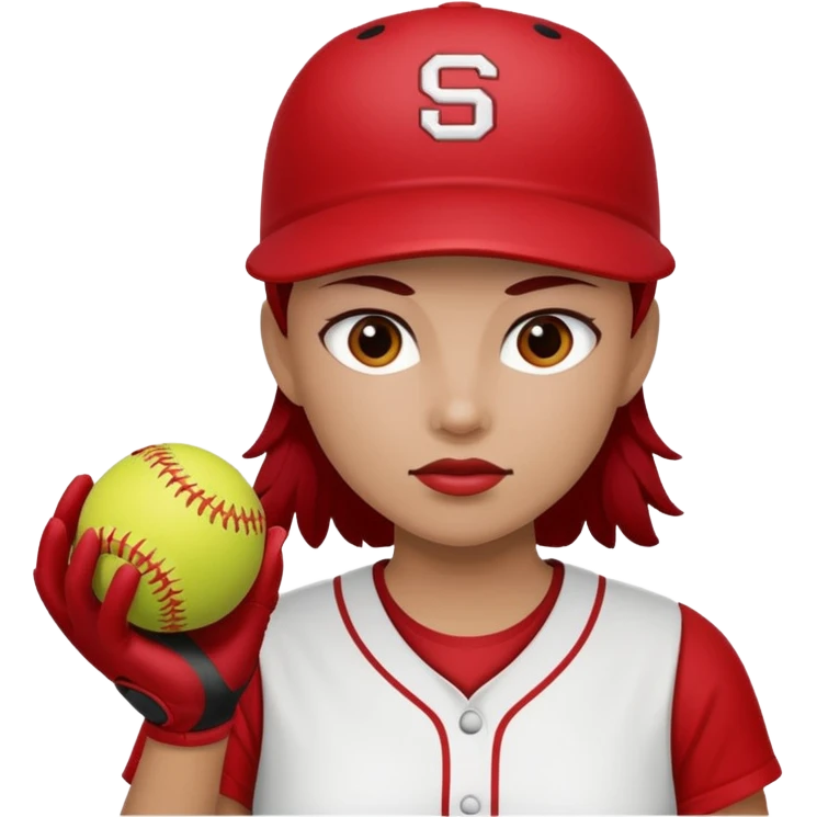 Softball pitcher cherry red emoji