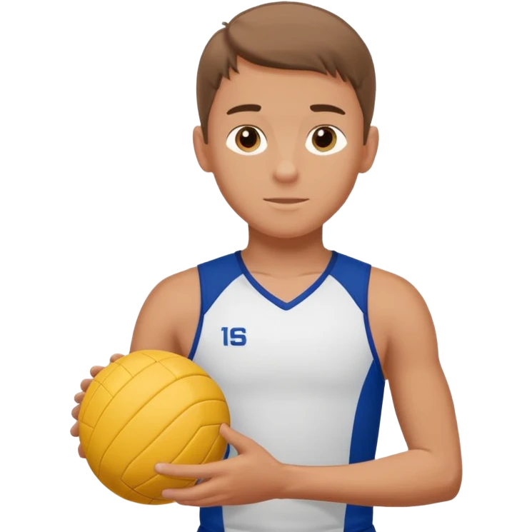 volleyball player, boy, Charles Kiraly with volleyball ball emoji
