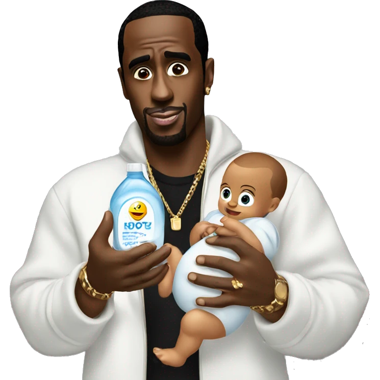 p diddy holding baby oil emoji