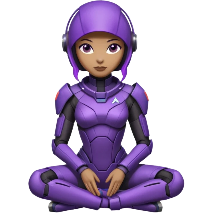 cute Tali'zorah from Mass Effect, full suit, purple visor, sitting pose emoji