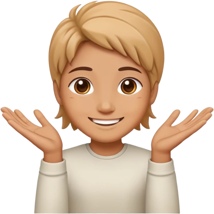 a smiling face with open hands in a calming gesture, expressing peace and understanding emoji