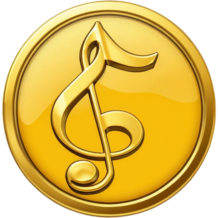 make a yellow coin with a music note on it emoji