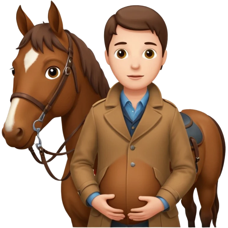pregnant man  with horse emoji