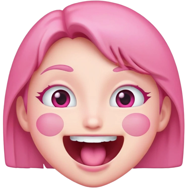 Pink hearted eyes with open mouth emoji