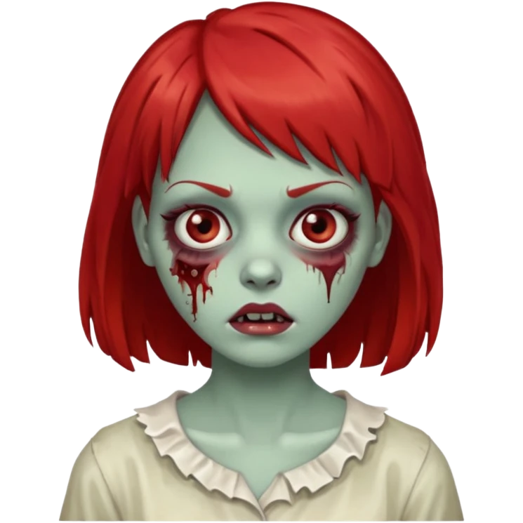 Zombie girl franja ruiva emoji
