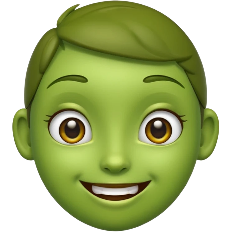 cute olive, smiling emoji