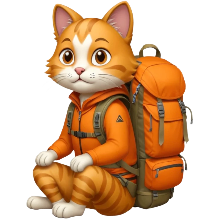 backpacked mountain cat emoji