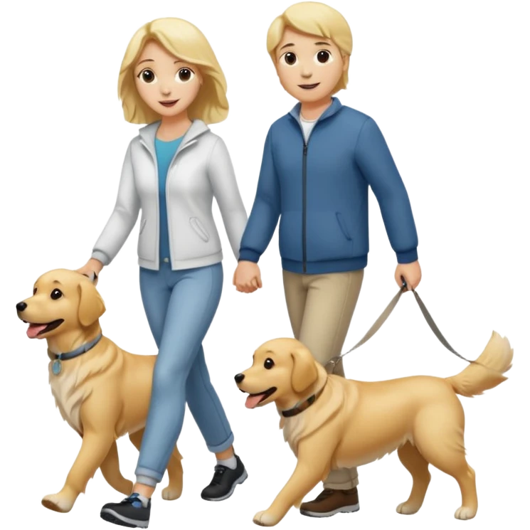 blonde woman wearing white walking only one malese dog emoji