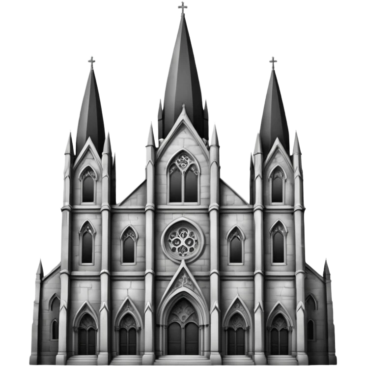 gothic cathedral black and white emoji