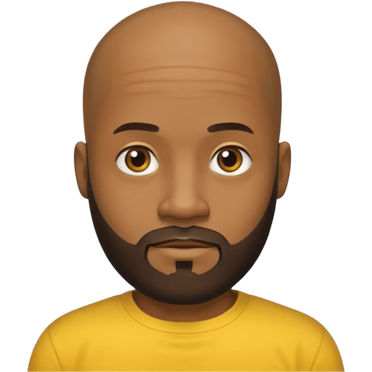 Bearded bald black man yellow shirt emoji