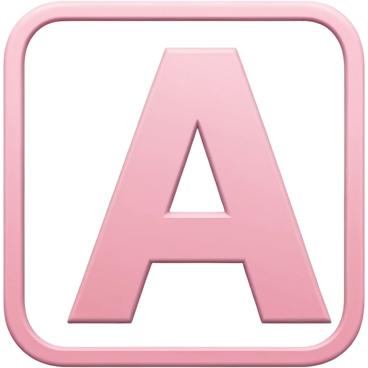 The letter A in a light pink square  emoji