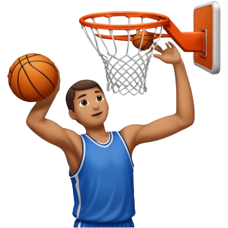 an arm dunking a basketball into a hoop emoji
