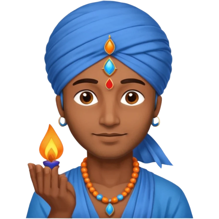 diwali man with blue turban and diwali emoji