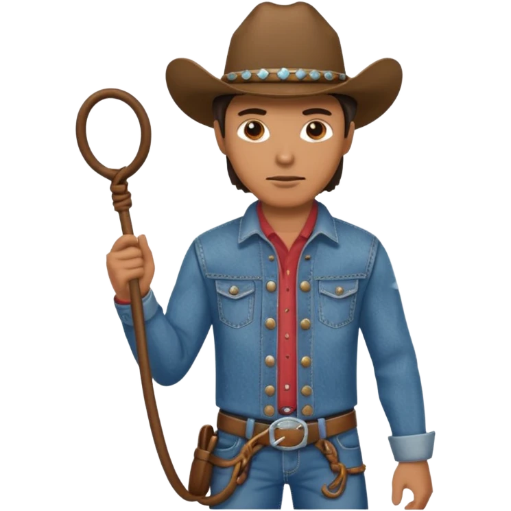 Cowboy riding a horse with whip emoji
