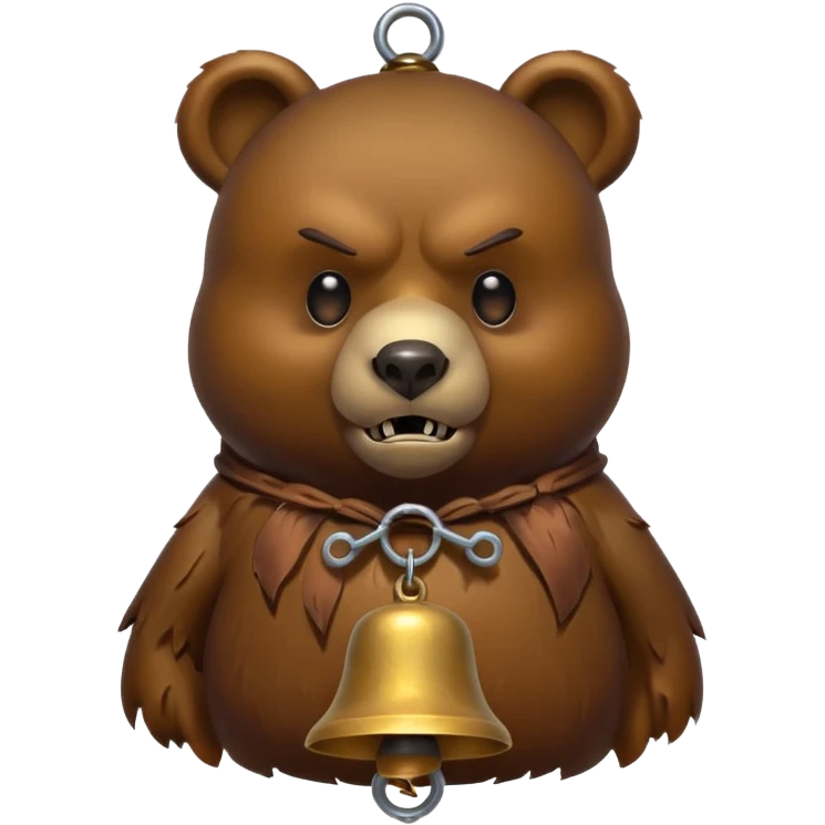 evil bear with bell emoji