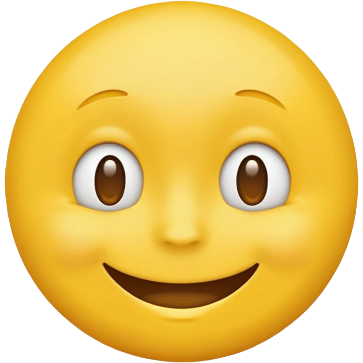 Emoji, yellow round smiling face, closed mouth emoji