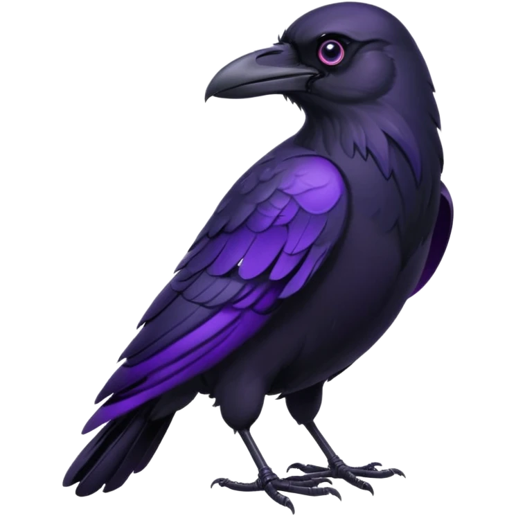black raven with purple eyes emoji