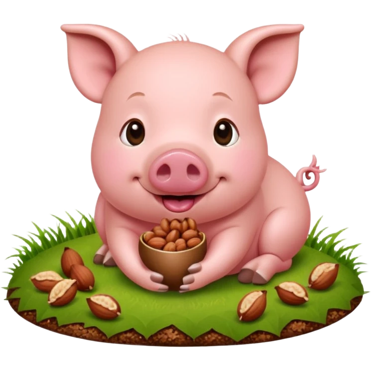 pig eating nuts emoji