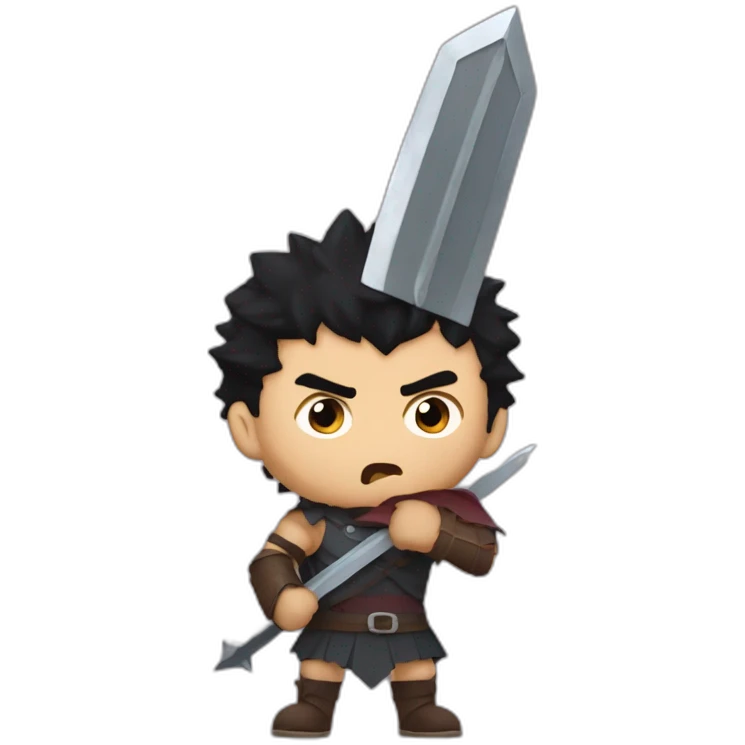 angry berserk guts carrying a huge sword on his shoulder emoji