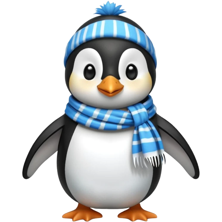 penguin with blue scarf  emoji
