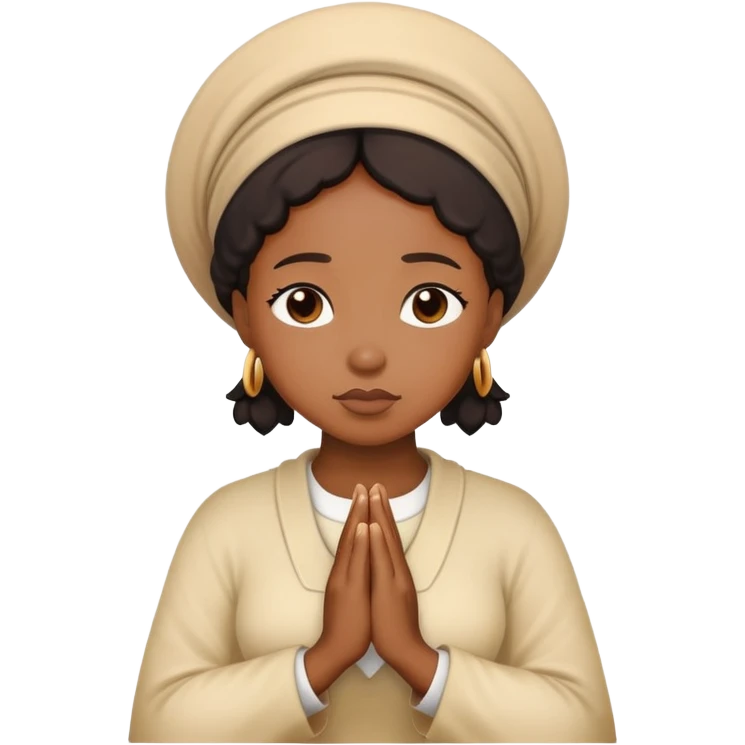 Black woman praying emoji