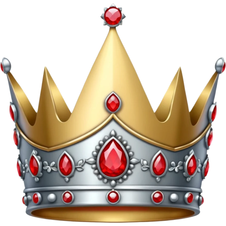 only sliver crown with red gems more gems emoji