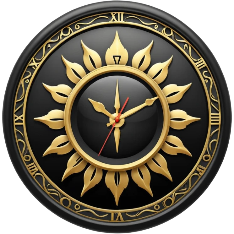 black sun clock emoji