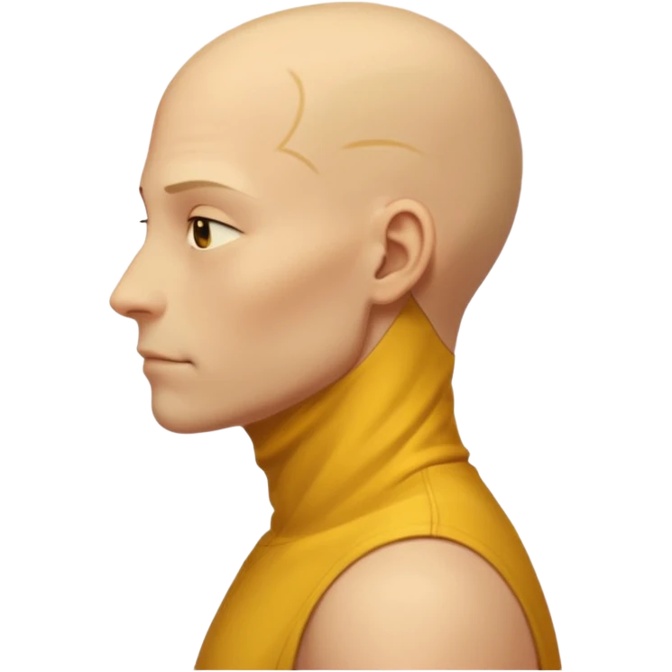 Emoji of Shoulders Muscle from side view. He has big shoulders. His skin is completely yellow and has no hair or facial expressions and has no clothing. emoji