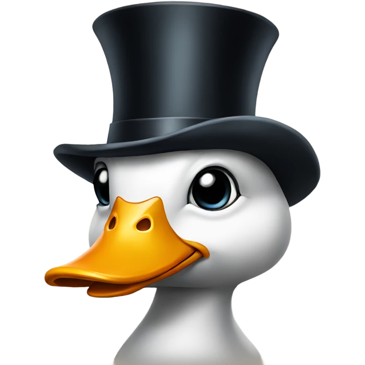 Duck with top hat emoji