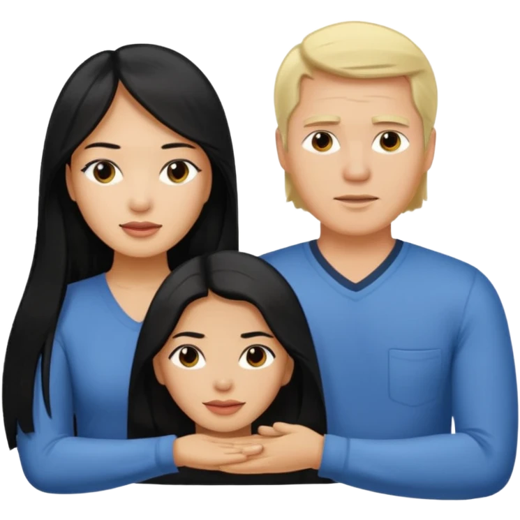 Philippines woman with long hair is massaged from a blond white man emoji