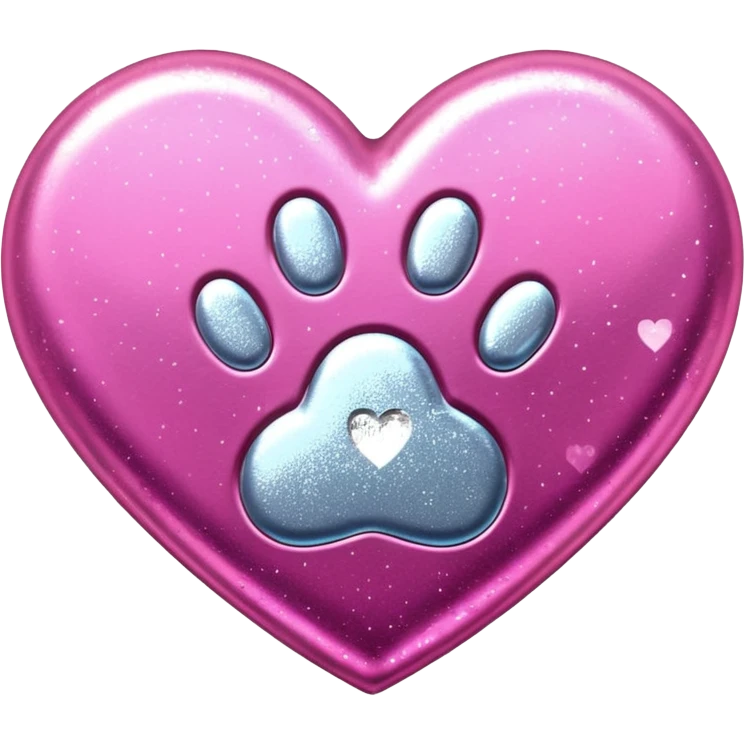 heart with a glittery paw print emoji