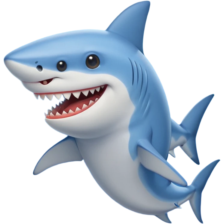 cartoonist blue shark wearing shirt emoji