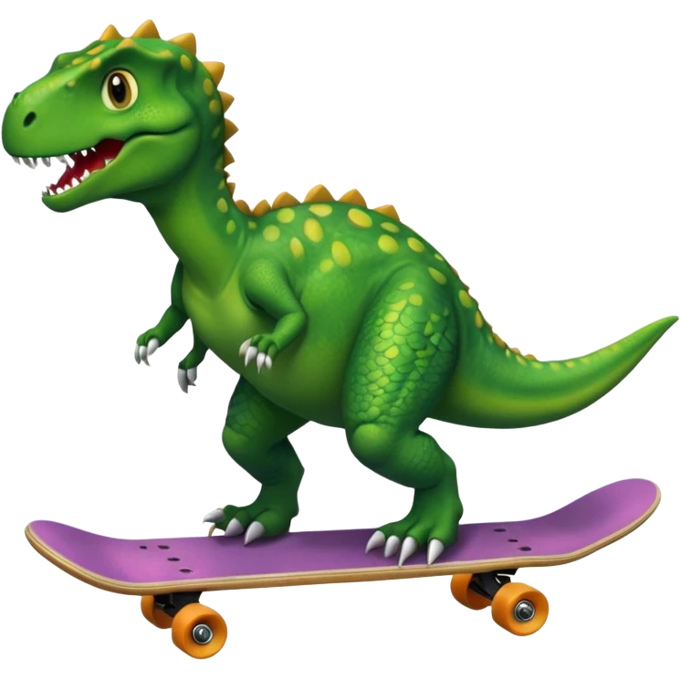Dinosaur on a skateboard emoji